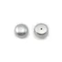 Perles de culture d'eau douce, semi-percée, gris, bouton, 3.5-4mm x 4pcs