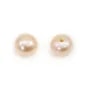 Freshwater cultured pearls, semi-drilled, grey, button, 3.5-4mm x 4pcs