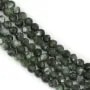 Green seraphinite, round faceted shape, 3mm x 39cm