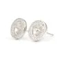 Clou d'oreille redondo prateado 925 rodinado e zircônia 10mm coupelle 4mm x 2pcs