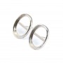 Earring stud for oval cabochon 12x16mm - Rhodium plated 925 silver x 2pcs