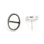 Orecchino a perno per cabochon ovale 12x16mm - Argento 925 rodio x 2 pezzi