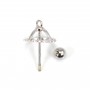 Ciondolo corona per perla completamente forato (10mm) - 18mm - Argento 925 rodiato x 1pz