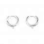 Criolla Durmiente con estrás de 12mm - circonia cúbica y Plata 925 rodinada x 2 unidades