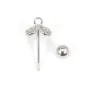 Breloque fleur pour perle entièrement percée (8mm) - 15mm - Argent 925 rhodié x 1pc