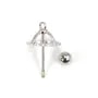 Anhänger Krone für voll durchbohrte Perle (8mm) - 15mm - Rhodiniertes Silber 925 x 1 Stück