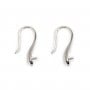 Crochê estilizado para semi percé - 20mm - Prata 925 rodinada x 2pcs