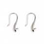 Uncinetto stilizzato per semi percé - 20mm - Argento 925 rodio x 2pz
