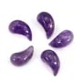 Amethyst drop semi pierced 10x20mm x 1pc