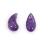 Amethyst drop semi pierced 10x20mm x 1pc
