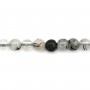 Quartz rutile noir rond 3mm x 39cm