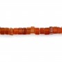 Agate rote Rondelle Quadrat 2.5x4mm x 39cm