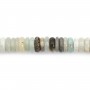 Amazonite multicolorida redonda - Heishi - 2x6mm x 38cm