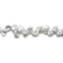 Perles de culture d'eau douce, blanche, keshi x 40cm