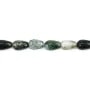 Moss agate drop 6x9mm x 40cm