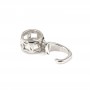 Pendant bail for Donut (25mm) - 3.8x19mm - Rhodium plated 925 Silver x 1pc