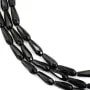Faceted drop obsidian 6x16mm x 40cm