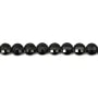 Ónice negro redondo plano facetado 6mm x 39cm