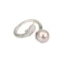 Anello regolabile con delfino in strass per semi forato - zircone cubico e Argento 925 rodio x 1pz