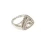 Bague réglable triangle spirale pour semi percée - oxyde de zirconium & Argent 925 rhodié x 1pc