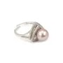 Bague réglable triangle spirale pour semi percée - oxyde de zirconium & Argent 925 rhodié x 1pc