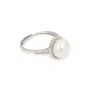 Bague réglable rond pavé pour semi percée - oxyde de zirconium & Argent 925 rhodié x 1pc