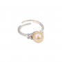 Bague réglable papillon pour semi percée - oxyde de zirconium & Argent 925 rhodié x 1pc
