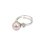 Anello regolabile con strass a forma di rombo per semi forato - zircone cubico e Argento 925 rodio x 1 pezzo