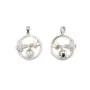 Pendentif strass double papillon pour semi percée 20x27mm - oxyde de zirconium & Argent 925 rhodié x 1pc