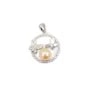 Pendentif strass double papillon pour semi percée 20x27mm - oxyde de zirconium & Argent 925 rhodié x 1pc
