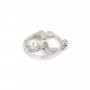Pendentif strass double papillon pour semi percée 20x27mm - oxyde de zirconium & Argent 925 rhodié x 1pc