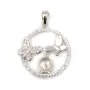 Pendentif strass double papillon pour semi percée 20x27mm - oxyde de zirconium & Argent 925 rhodié x 1pc