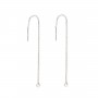 Chainette d'oreilles forçat rectangle 1.0x85mm - Argent 925 x 2pcs