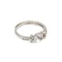 Anillo ajustable decorado con estrás para semi perforado - circonita cúbica y plata de ley 925 rodinada x 1 ud.