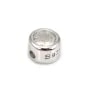 Zwischenstück rund Strass 4mm - Zirkonia & Rhodiniertes Silber 925 x 1 Stück