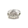 Anello regolabile a spirale triangolare per semi percée - zircone cubico e Argento 925 rodio x 1 pezzo