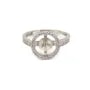 Anello regolabile con pavé rotondo per semi percée - zircone cubico e Argento 925 rodio x 1 pezzo