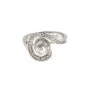 Anel ajustável de strass em espiral para semi perfurada - zircônia cúbica e Prata 925 rodinada x 1 unidade