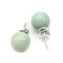 Brinco de prata 925 e jade, em forma redonda, 10mm x 2pcs
