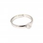 Anello regolabile con supporto piatto per semi percée - Argento 925 rodio x 1pc