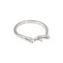 Simple ring for semi pierced - Size 50 - Rhodium-plated 925 silver x 1pc