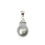 Colgante de perlas de Tahití con argolla de plata 925 de 12x19mm x 1 pieza.