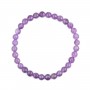 Bracelet Améthyste rond 6mm - Elastique x 1pc