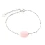 925 silver chain bracelet with rose quartz