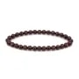 Pulseira de Granada vermelha redonda 6mm - Elástico x 1 unidade
