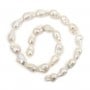 Freshwater cultured pearls, white, baroque, 13-14mm x 40cm