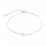 Bracelet chaine en Argent 925 en tete de mort nacre blanc