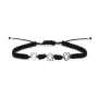 Pulseira Triplo flor - Prata 925 - Ajustável macramé x 1pc