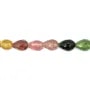 Multicolored faceted drop-shaped tourmaline 4x6-5x7mm x 40cm