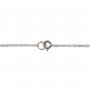 Collier chaîne bambou de mer rose fleur - Argent 925 - 42cm